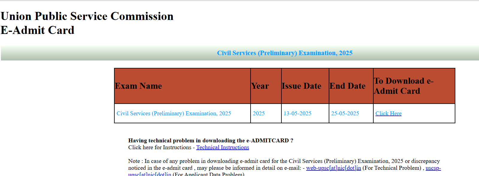 UPSC Prelims Admit Card 2025 Out, Get Direct Link and Steps to Download ...