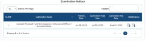 UPSC EPFO Application Form 2025