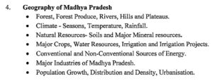 MPPSC Subject List
