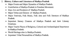 MPPSC Subject List
