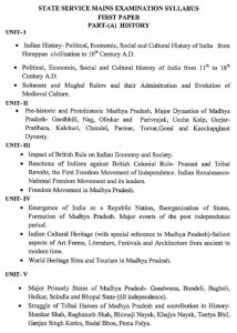 MPPSC Subject List