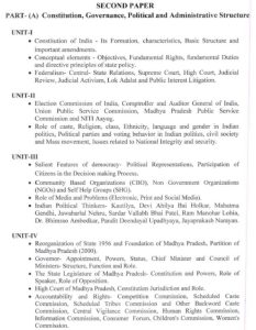 MPPSC Subject List